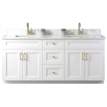 Livia 72" Bathroom Vanity – Solid Wood, Double Sink, Freestanding