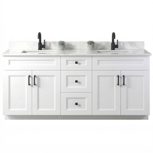 Livia 72" Bathroom Vanity – Solid Wood, Double Sink, Freestanding
