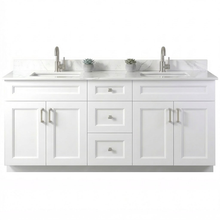 Livia 72" Bathroom Vanity – Solid Wood, Double Sink, Freestanding