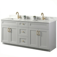 Livia 72" Bathroom Vanity – Solid Wood, Double Sink, Freestanding