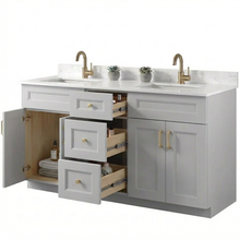 Livia 72" Bathroom Vanity – Solid Wood, Double Sink, Freestanding