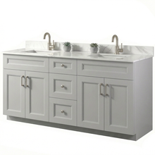 Livia 72" Bathroom Vanity – Solid Wood, Double Sink, Freestanding