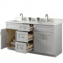 Livia 72" Bathroom Vanity – Solid Wood, Double Sink, Freestanding