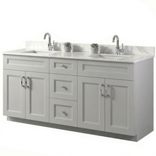 Livia 72" Bathroom Vanity – Solid Wood, Double Sink, Freestanding