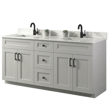 Livia 72" Bathroom Vanity – Solid Wood, Double Sink, Freestanding