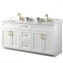 Livia 72" Bathroom Vanity – Solid Wood, Double Sink, Freestanding