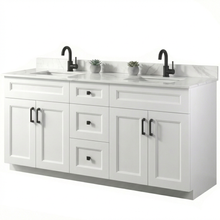 Livia 72" Bathroom Vanity – Solid Wood, Double Sink, Freestanding
