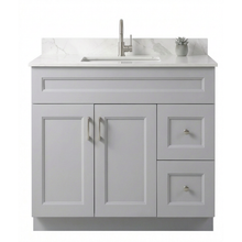Livia 36" Bathroom Vanity – Solid Wood, Single Sink, Freestanding