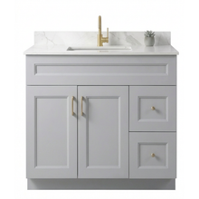Livia 36" Bathroom Vanity – Solid Wood, Single Sink, Freestanding