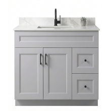 Livia 36" Bathroom Vanity – Solid Wood, Single Sink, Freestanding