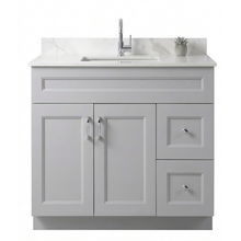 Livia 36" Bathroom Vanity – Solid Wood, Single Sink, Freestanding