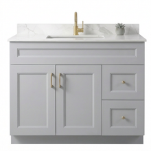 Livia 42" Bathroom Vanity – Solid Wood, Single Sink, Freestanding