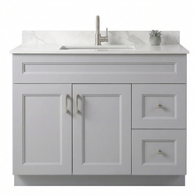 Livia 42" Bathroom Vanity – Solid Wood, Single Sink, Freestanding