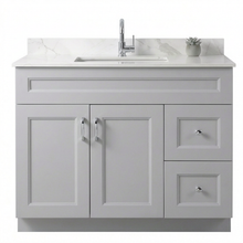 Livia 42" Bathroom Vanity – Solid Wood, Single Sink, Freestanding