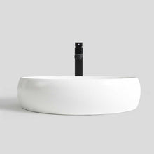 Round Ceramic Vessel Sink – Elevated Edge Design / White Finish