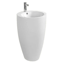 Modern Pedestal Sink – Glossy White Freestanding Design