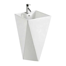 Geometric Pedestal Sink – White Modern Design