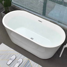 55" Freestanding Tub HB-7109-55 - Modern Oval Acrylic Bathtub for Luxury Bathroom Decor