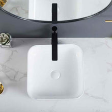 Square Ceramic Vessel Sink – White Finish