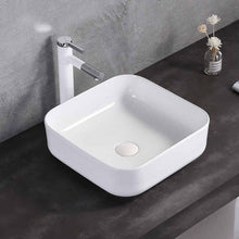 Square Ceramic Vessel Sink – White Finish