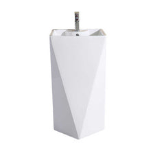 Geometric Pedestal Sink – White Modern Design