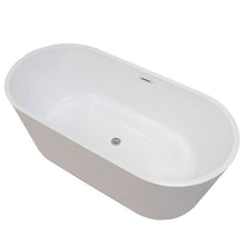59" Freestanding Tub HB-7109-59 - Modern Oval Acrylic Bathtub for Luxury Bathroom Decor