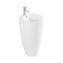 Modern Pedestal Sink – Glossy White Freestanding Design