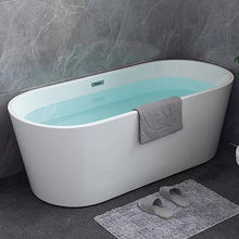 55" Freestanding Tub HB-7109-55 - Modern Oval Acrylic Bathtub for Luxury Bathroom Decor