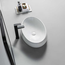Round Ceramic Vessel Sink – Elevated Edge Design / White Finish