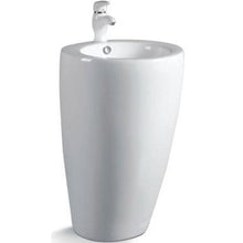 Modern Pedestal Sink – Glossy White Freestanding Design