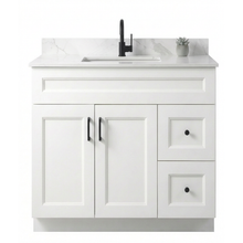 Livia 36" Bathroom Vanity – Solid Wood, Single Sink, Freestanding