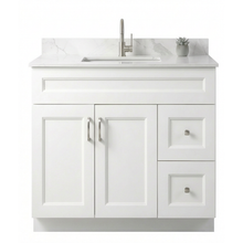 Livia 36" Bathroom Vanity – Solid Wood, Single Sink, Freestanding