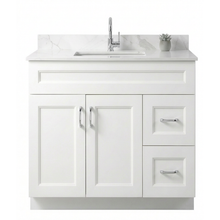 Livia 36" Bathroom Vanity – Solid Wood, Single Sink, Freestanding