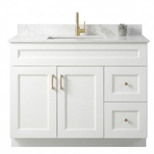 Livia 42" Bathroom Vanity – Solid Wood, Single Sink, Freestanding