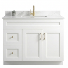 Livia 42" Bathroom Vanity – Solid Wood, Single Sink, Freestanding