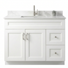 Livia 42" Bathroom Vanity – Solid Wood, Single Sink, Freestanding