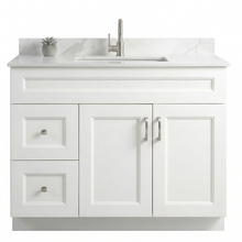 Livia 42" Bathroom Vanity – Solid Wood, Single Sink, Freestanding