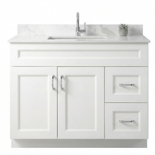 Livia 42" Bathroom Vanity – Solid Wood, Single Sink, Freestanding