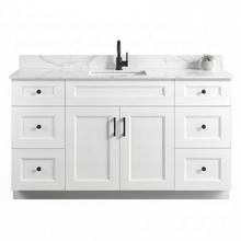 Livia 60" Bathroom Vanity – Solid Wood, Single Sink, Freestanding
