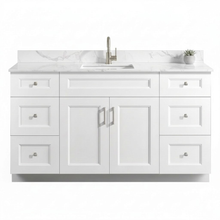 Livia 60" Bathroom Vanity – Solid Wood, Single Sink, Freestanding