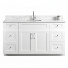 Livia 60" Bathroom Vanity – Solid Wood, Single Sink, Freestanding