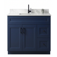 Livia 36" Bathroom Vanity – Solid Wood, Single Sink, Freestanding
