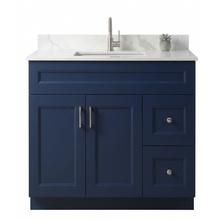 Livia 36" Bathroom Vanity – Solid Wood, Single Sink, Freestanding