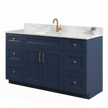 Livia 60" Bathroom Vanity – Solid Wood, Single Sink, Freestanding