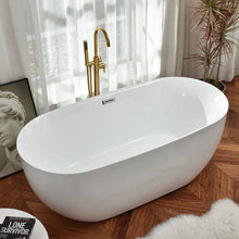 59" Freestanding Tub HB-7122-59 - Modern Oval Acrylic Bathtub for Luxury Bathroom Decor
