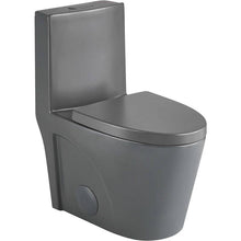 Dual-Flush Elongated One Piece Toilet Bowl - Soft Close Seat with High Efficiency Dual Flush in Black