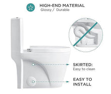 Dual-Flush Elongated One Piece Toilet Bowl - Soft Close Seat with High Efficiency Dual Flush in White