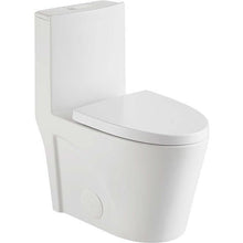 Dual-Flush Elongated One Piece Toilet Bowl - Soft Close Seat with High Efficiency Dual Flush in White