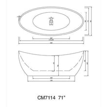 71" Freestanding Tub HB-7114-71 - Modern Oval Acrylic Bathtub for Luxury Bathroom Decor
