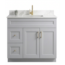 Livia 36" Bathroom Vanity – Solid Wood, Single Sink, Freestanding